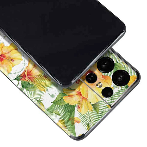 Yellow Hibiscus Galaxy S21 Ultra 5G Skin